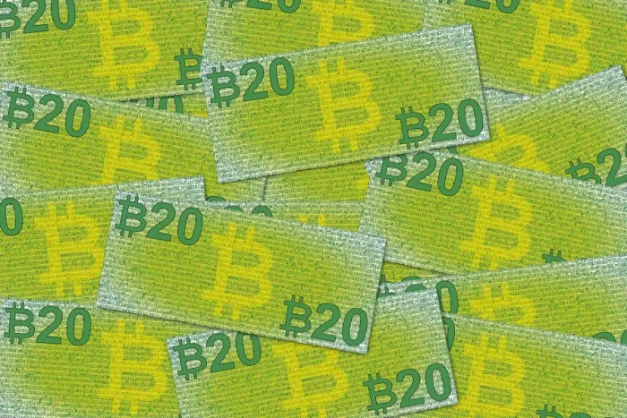 Framed Print : Bitcoin notes print, conceptual computer artwork Framed Print : Bitcoin notes print, conceptual computer artwork