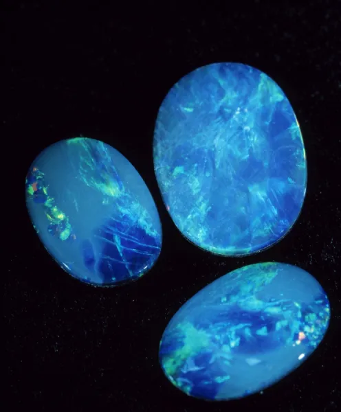 Blue opal gemstones