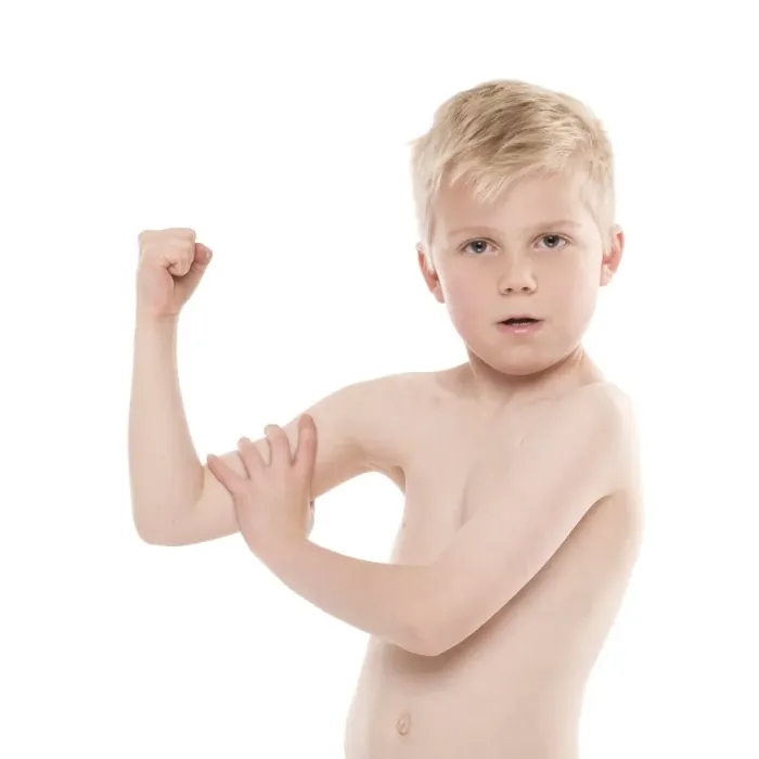 Framed Print : Boy flexing his biceps Print Framed Print : Boy flexing his biceps Print