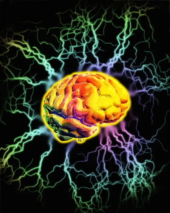 Framed Print : Brain Activity Print: Electrical Pulses Surround Human Brain Framed Print : Brain Activity Print: Electrical Pulses Surround Human Brain