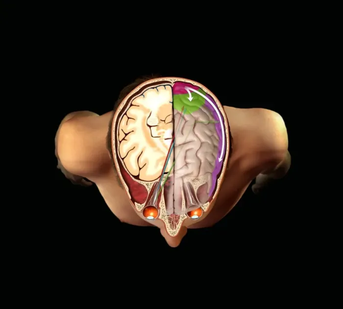 Framed Print : Brain and Vision Print: Anatomical Illustration of the Visual Pathways