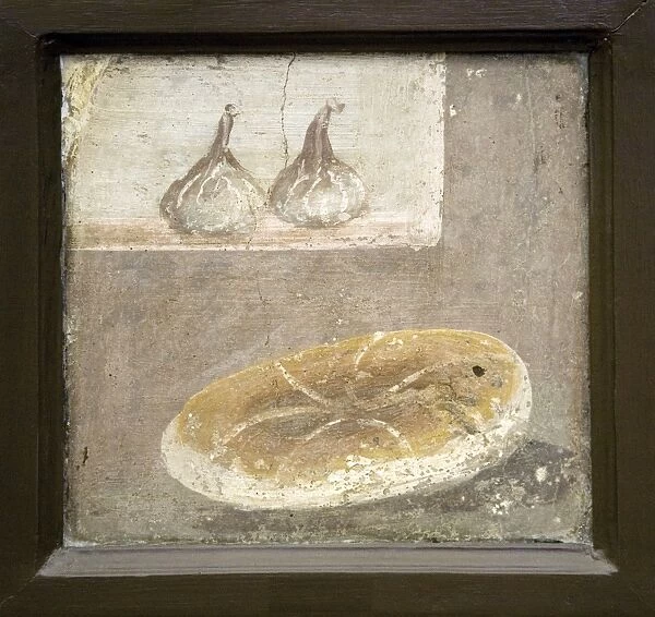 Bread and figs, Roman fresco