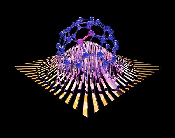 Buckyball molecule, conceptual artwork