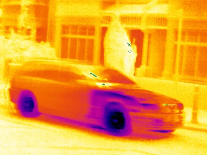 Framed Print : Thermogram Print of a Car Framed Print : Thermogram Print of a Car