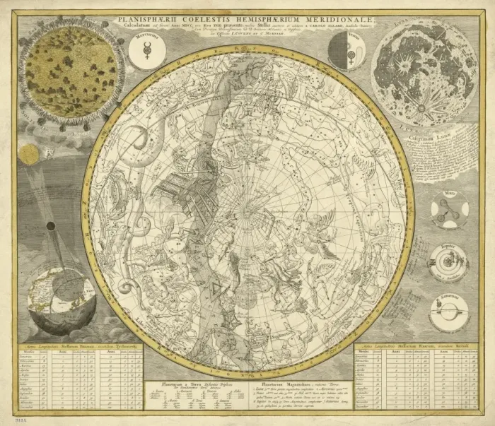 Framed Print : Astronomical Planisphere Print Framed Print : Astronomical Planisphere Print