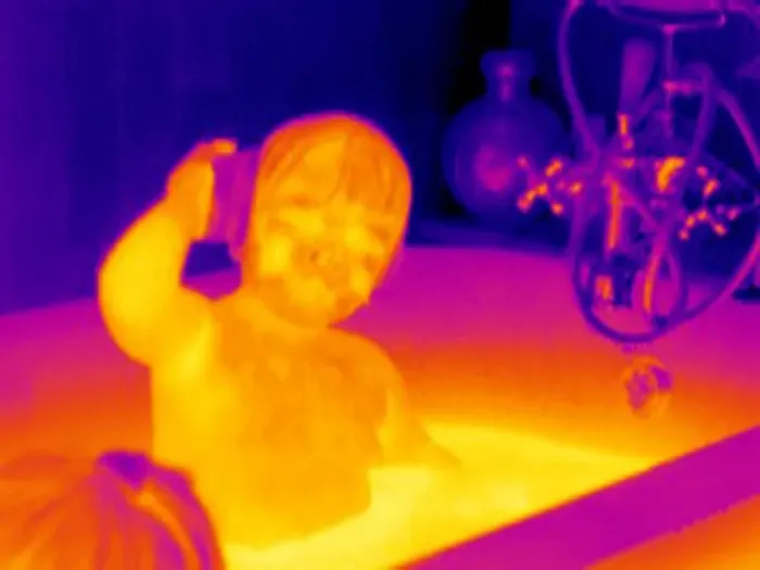 Framed Print : Thermogram Print of a Child in a Bath Framed Print : Thermogram Print of a Child in a Bath