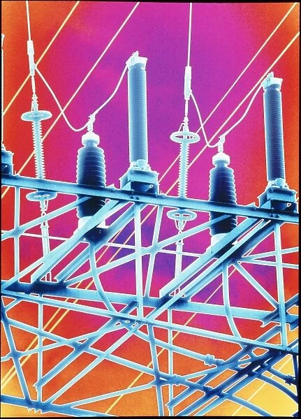 Computer artwork of high-voltage power lines