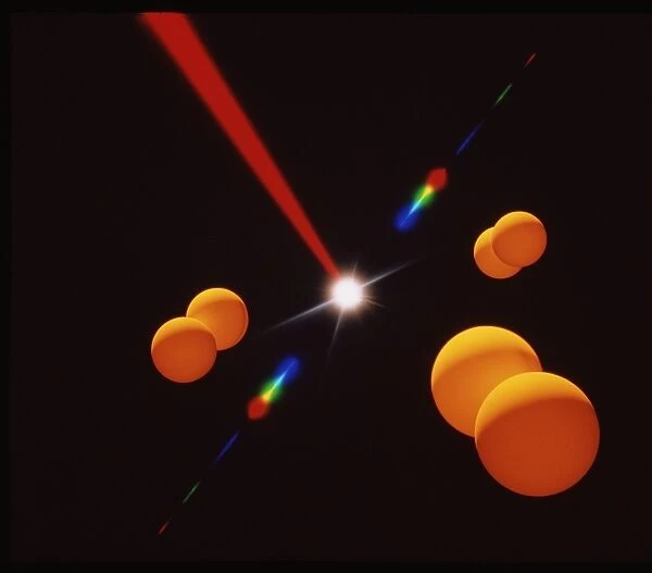 Computer artwork of laser splitting molecule