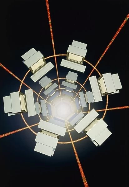 Computer artwork of a network of computers