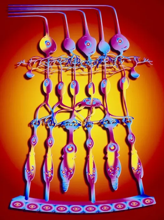 Framed Print : Computer artwork of the retina print