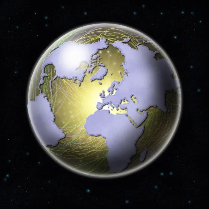 Framed Print : Connected Earth Print: A Global Network Artwork Framed Print : Connected Earth Print: A Global Network Artwork