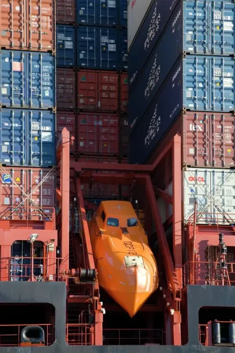 Framed Print : Container Ship Lifeboat Print Framed Print : Container Ship Lifeboat Print