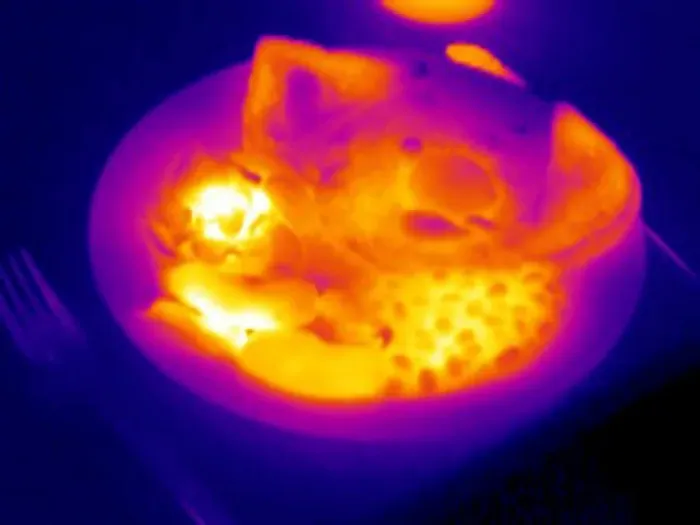 Framed Print : Thermogram Print of a Cooked Breakfast Framed Print : Thermogram Print of a Cooked Breakfast