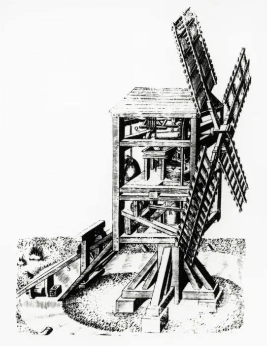 Framed Print : 16th Century Windmill Print Framed Print : 16th Century Windmill Print