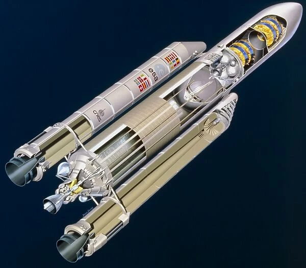 Cut-away view of the Ariane 5 launcher