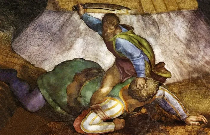 Framed Print : David and Goliath Print, Sistine Chapel Detail Framed Print : David and Goliath Print, Sistine Chapel Detail