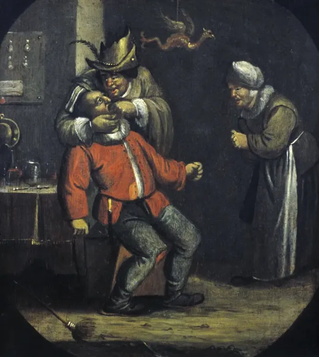 Framed Print : 18th-century Dentist pulling a tooth Print Framed Print : 18th-century Dentist pulling a tooth Print