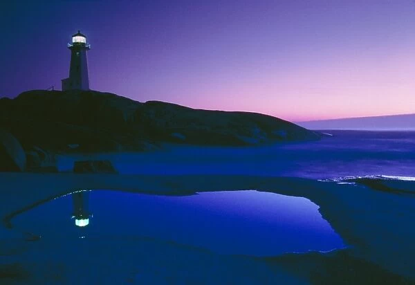 Dusk view of lighthouse, Nova Scotia