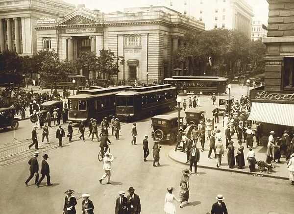 Early 20th century street scene, USA