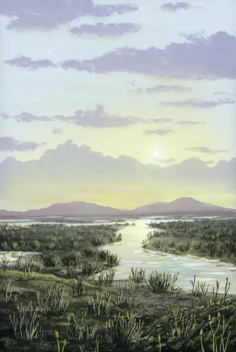 Framed Print : Early Devonian Landscape Print