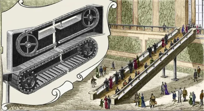 Framed Print : Early escalator design print, 1894 Framed Print : Early escalator design print, 1894