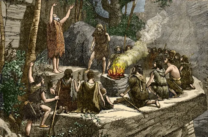 Framed Print : Early use of fire Print Framed Print : Early use of fire Print