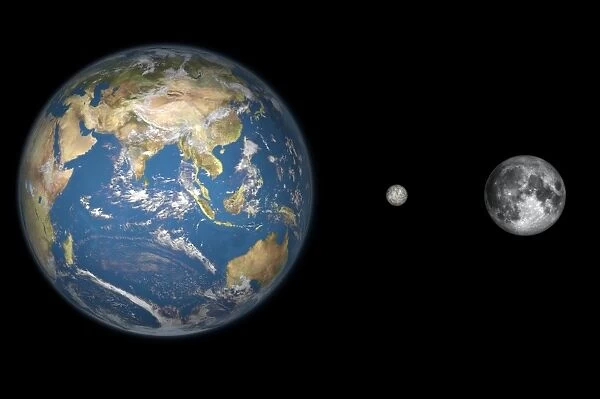 Earth, Pluto and the Moon, artwork