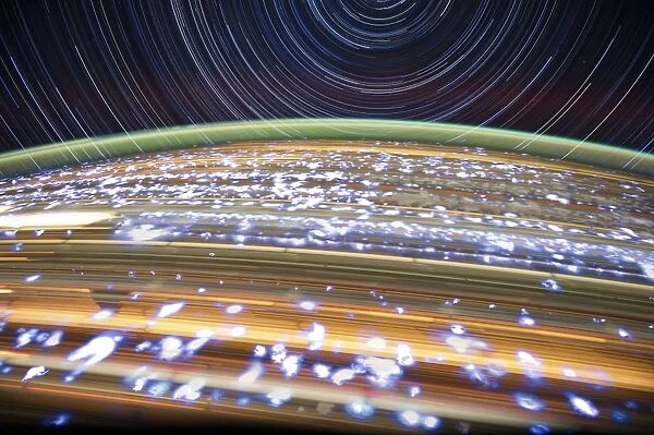Earth and star trails, from space C013  /  4892