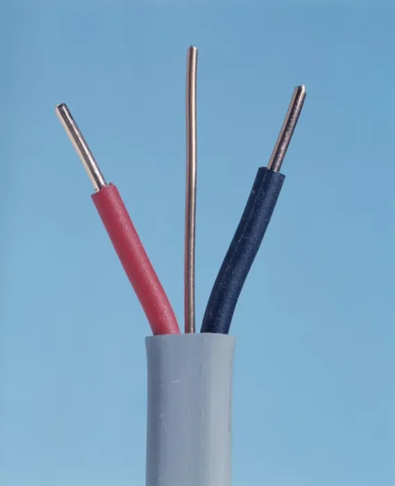 Framed Print : Cutaway end of a two-core electrical cable print Framed Print : Cutaway end of a two-core electrical cable print