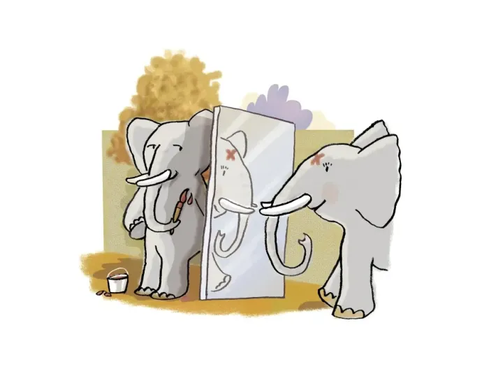 Framed Print : Elephant Self-Awareness Print Framed Print : Elephant Self-Awareness Print