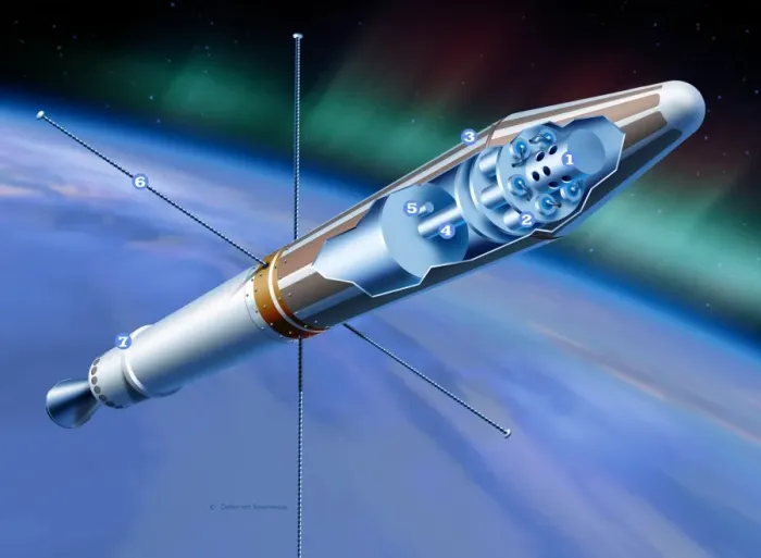 Framed Print : Computer artwork of Explorer 1 in orbit Print Framed Print : Computer artwork of Explorer 1 in orbit Print