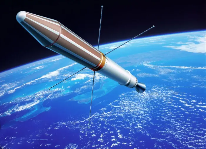 Framed Print : Computer artwork of Explorer 1 in orbit Print Framed Print : Computer artwork of Explorer 1 in orbit Print