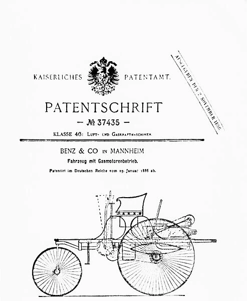 First page of Karl Benzs automobile patent