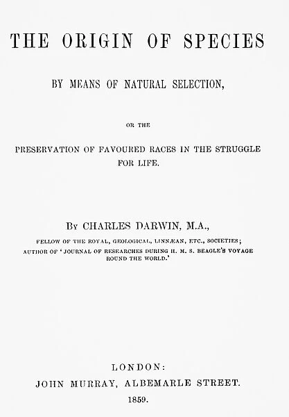 Frontispiece of C. Darwins Origin of Species