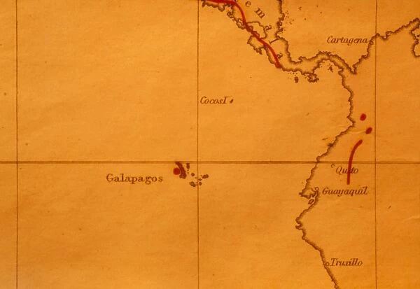 The Galapagos Islands seen on one of Darwins maps