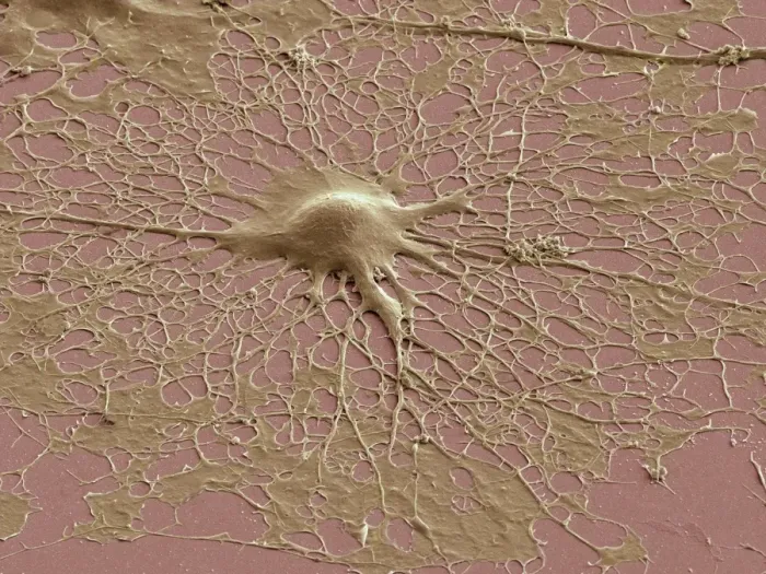 Framed Print : Glial Cell Print, SEM Image Framed Print : Glial Cell Print, SEM Image