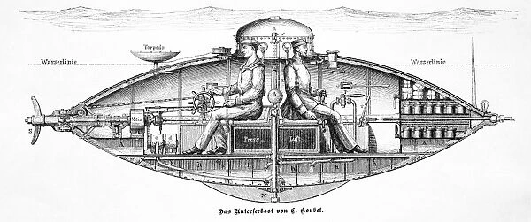 Goubet submarine, 19th-century artwork C018  /  7079