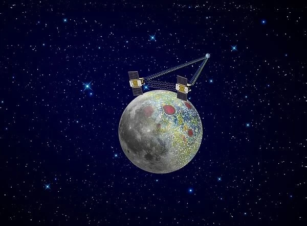 GRAIL spacecraft over the Moon, artwork C016  /  3072