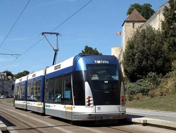 Guided tram transport system