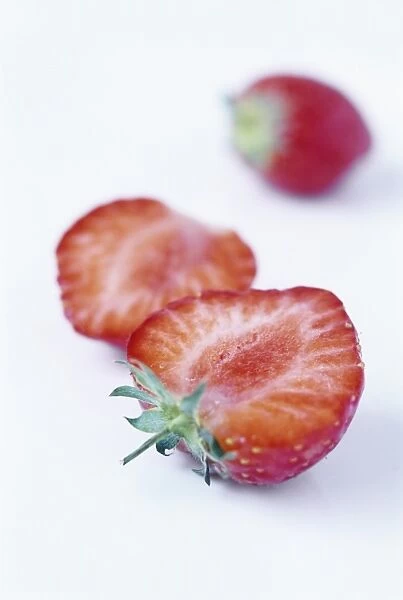 Halved strawberries