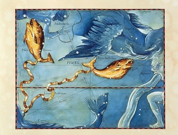 Historical artwork of the constellation of Pisces