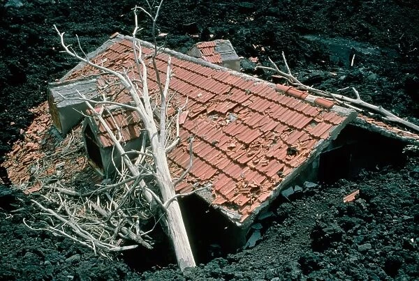 House and lava flow