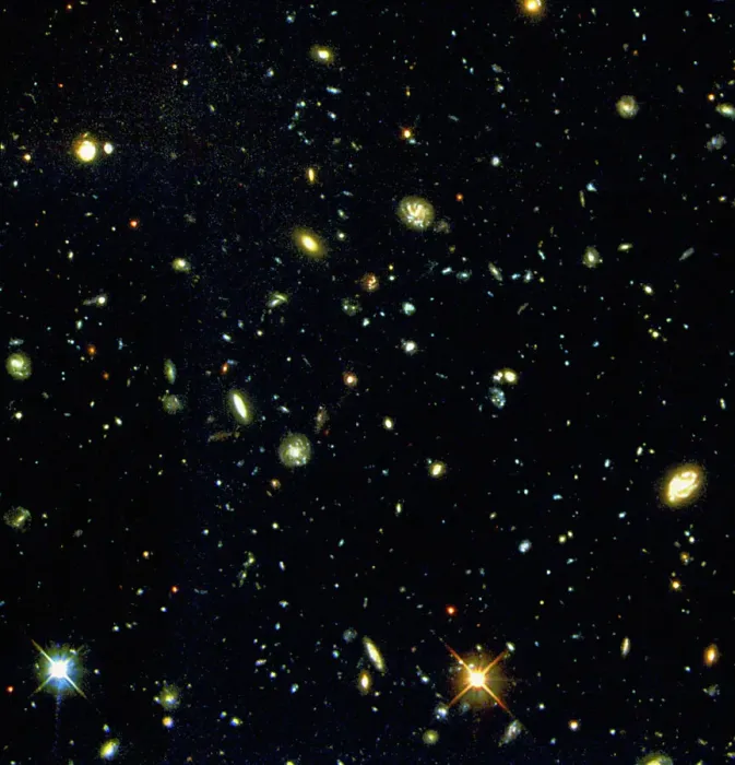 Framed Print : Hubble Space Telescope Print of Distant Galaxies in Tucana Constellation Framed Print : Hubble Space Telescope Print of Distant Galaxies in Tucana Constellation