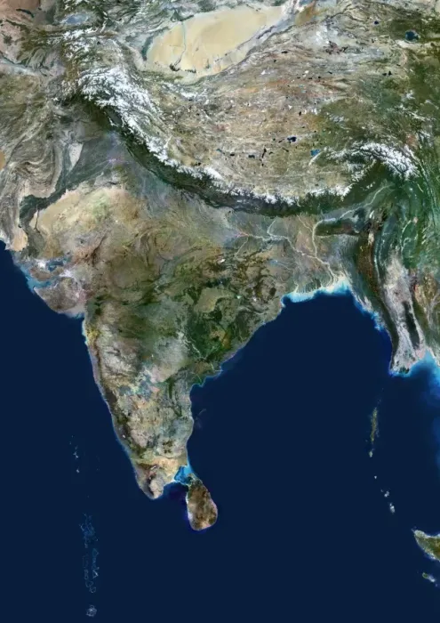 Framed Print : Satellite Print of India Framed Print : Satellite Print of India