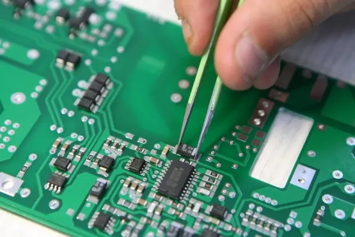 Framed Print : Installing a tiny component on circuit board Print Framed Print : Installing a tiny component on circuit board Print