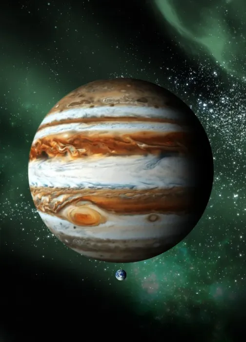 Framed Print : Jupiter and Earth Print to Scale Framed Print : Jupiter and Earth Print to Scale