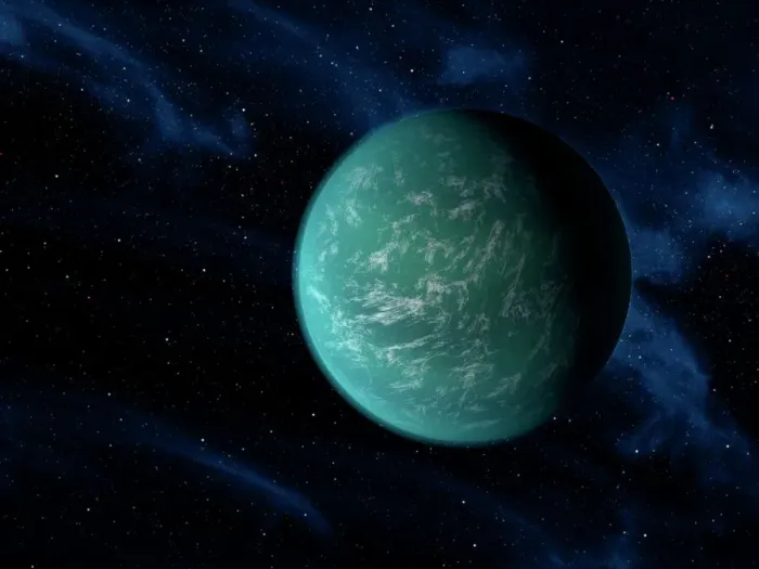 Framed Print : Kepler-22b Print - Computer artwork of an extrasolar planet Framed Print : Kepler-22b Print - Computer artwork of an extrasolar planet