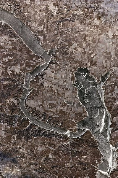 Lake Sakakawea, North Dakota, ISS image