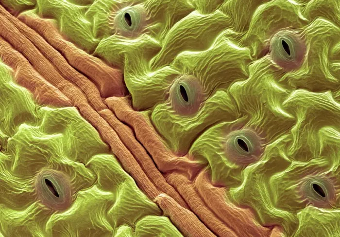 Framed Print : SEM Print of Leaf Pores Framed Print : SEM Print of Leaf Pores