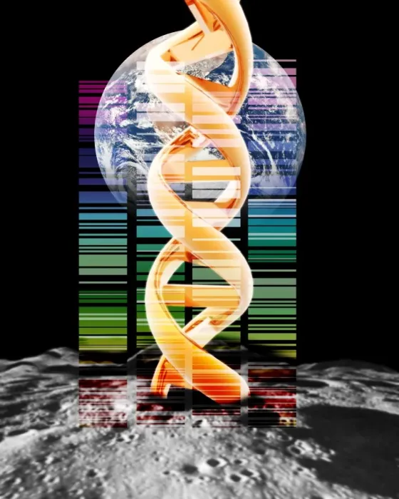 Framed Print : Lunar DNA Library Print Framed Print : Lunar DNA Library Print